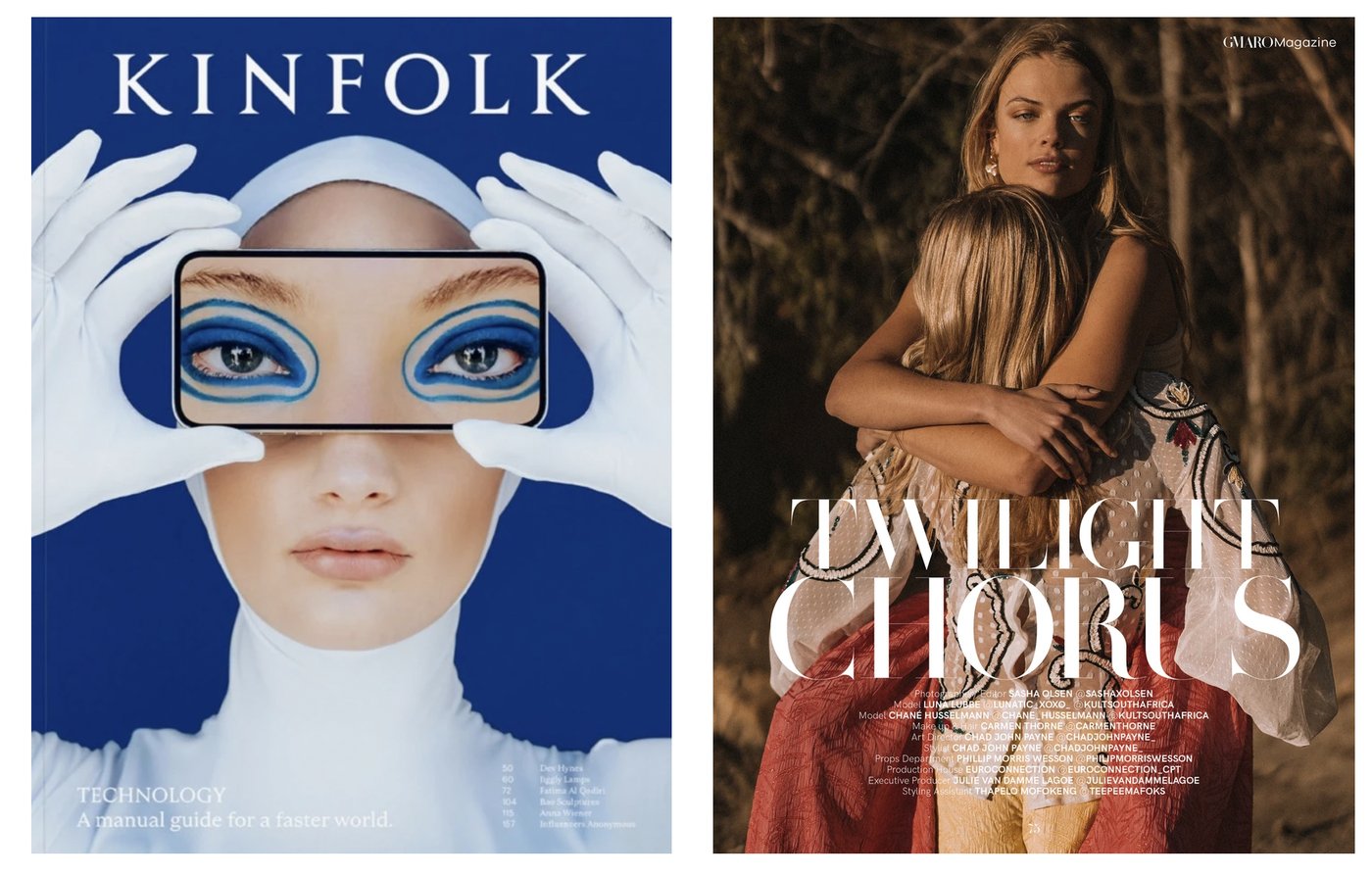 Kinfolk and Gilt Magazine covers — art direction by Chad John Payne