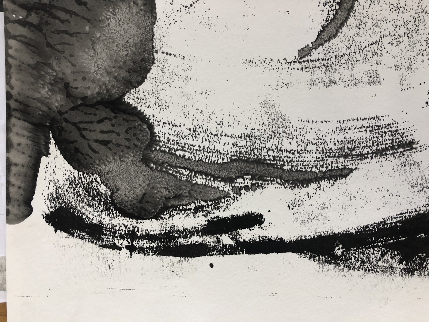 Ink and charcoal detail — gestural mark-making by Chad John Payne
